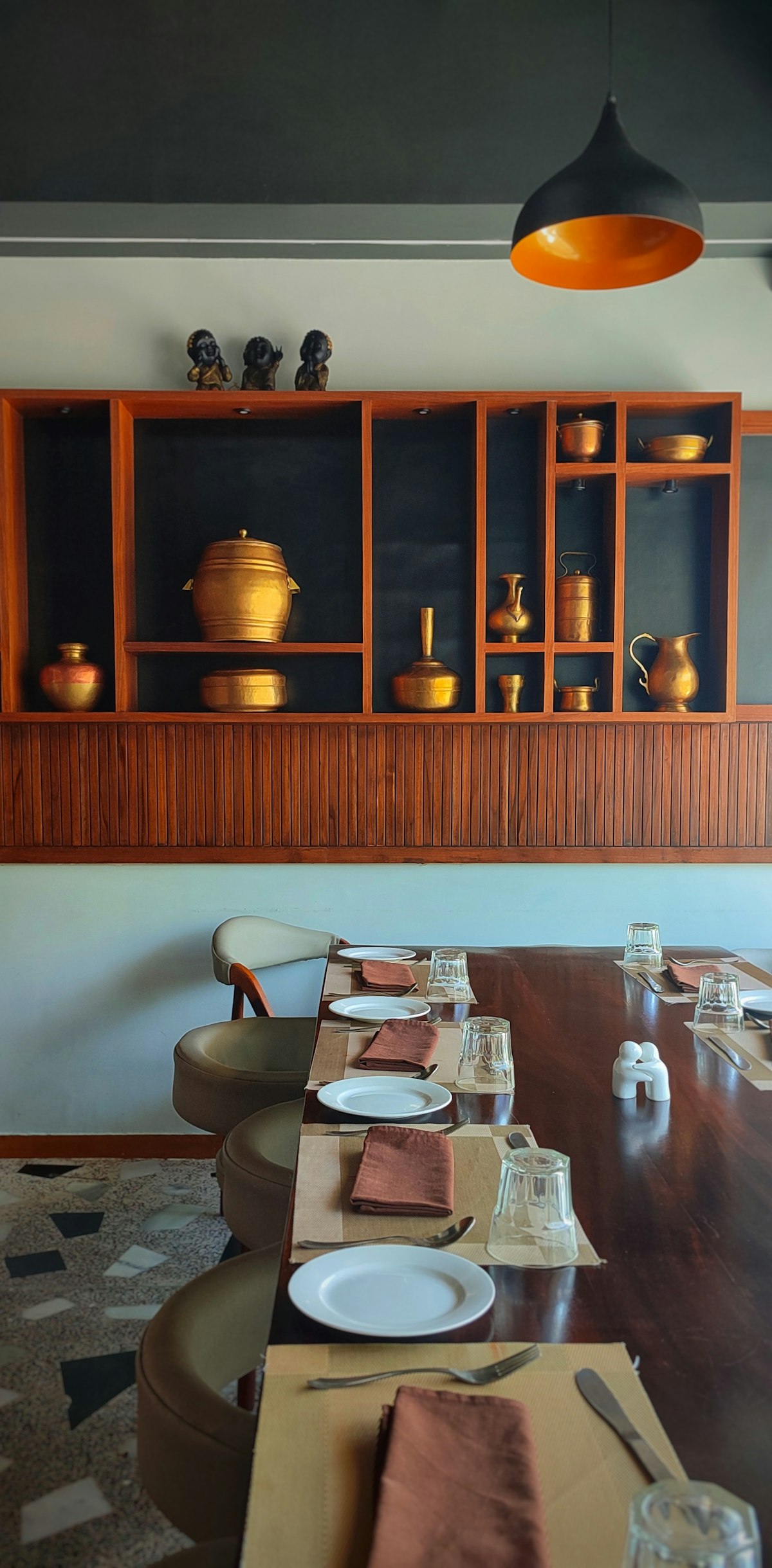 Traditional brass vessels holding our pure spices