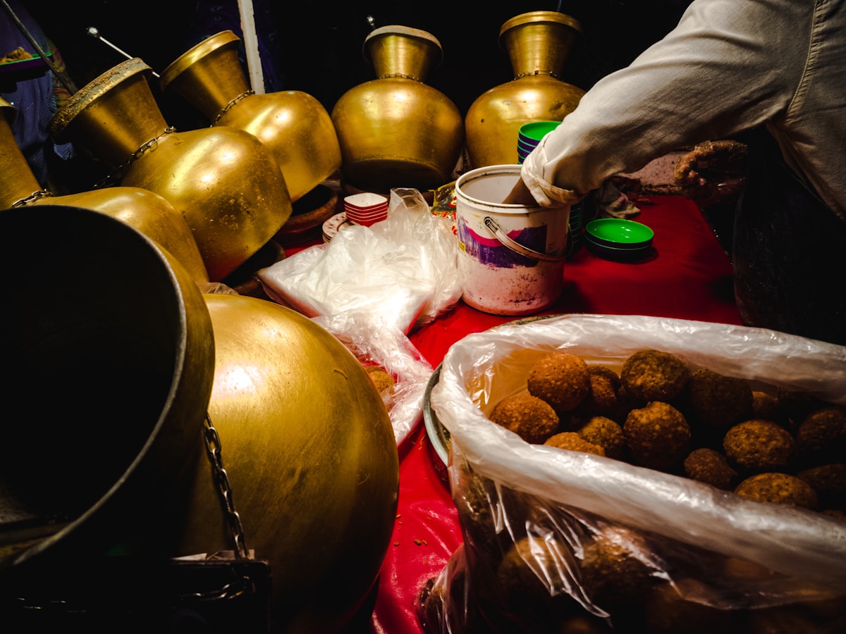 A warm Kerala kitchen setting